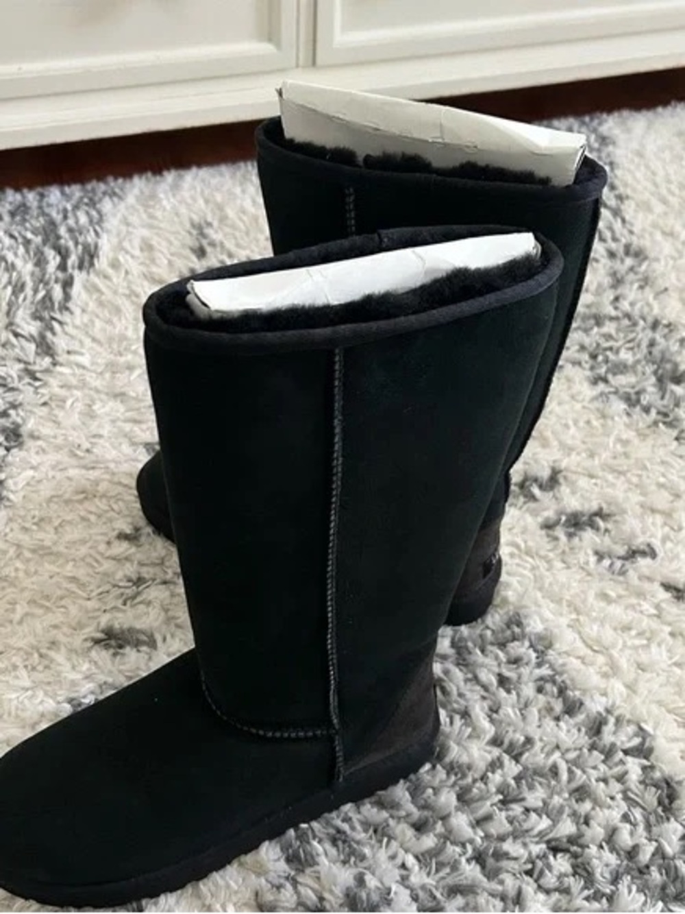 UGG Black Tall Suede Winter Boots